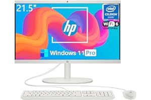 HP All in One Desktop Computer for Home, Intel Celeron J4025, 21.5 inch FHD Anti-Glare, Wi-Fi 6, 16 GB DDR4, 512 GB SSD, Compact All-in-One PC, Wired KB & Mouse, Windows 11 Pro