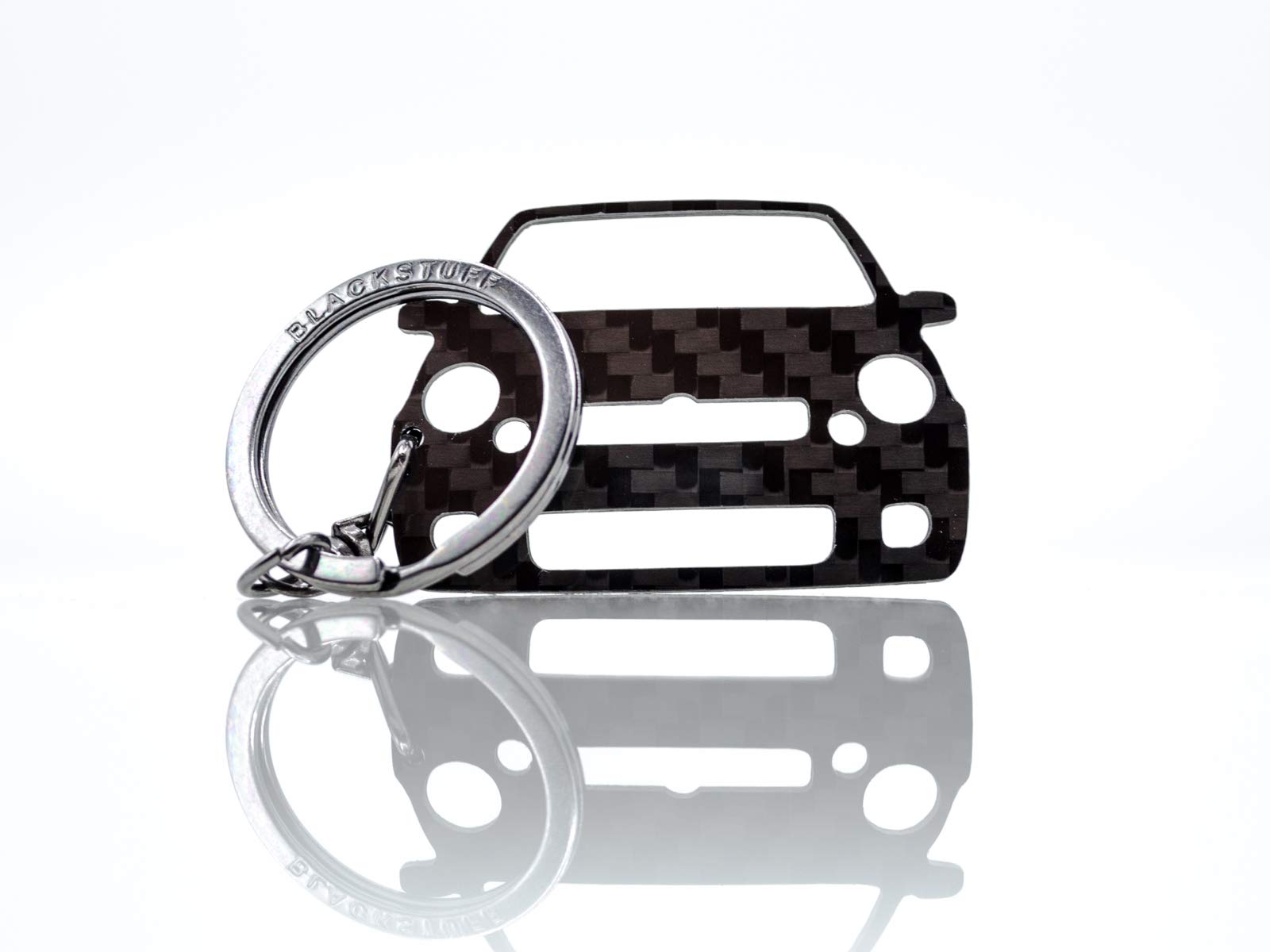 BlackStuff Carbon Fiber Keychain Keyring Ring Holder Compatible with Lupo GTI BS-167