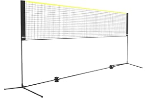 VEVOR Badminton Net, Height Adjustable Volleyball Net, Wide Foldable Pickleball Net, Portable Easy Setup Tennis Net Set with Poles, Stand and Carry Bag, for Kids Backyard Game Indoor Outdoor Use