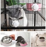 nuoshen 2 Pcs Crate Water Bowl 2-in-1 Dog Cage Hanging Stainless Steel Bowl view 6