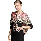ANDANTINO 100% Silk Scarf 43" Large Square Lightweight Headscarf& Shawl–Women Hair Wraps-With Gift Packed