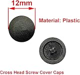 Qrity 50PCS Black 12MM Plastic Screw Cover Caps Cross Head Furniture Cabinet view 2