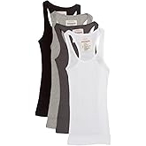 4 Pack Zenana Women's Ribbed Tank Top Small Black, White, Charcoal, H Gray
