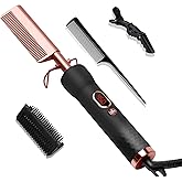 Hot Comb for Wigs Human Hair,Curling Iron with 12 Temp Settings Heating Up to 450°F,Pressing Combs 110-240V Straightening Comb for Curl/Straight