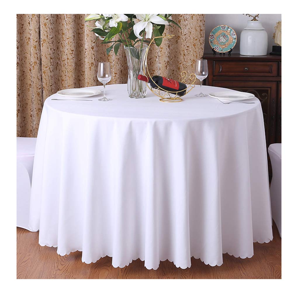 CIEEIN CIEHT Polyester Tablecloths Table cloth Tablecover Table Covers Round Hotels Restaurants Wedding Party Washable Simple White 320cm