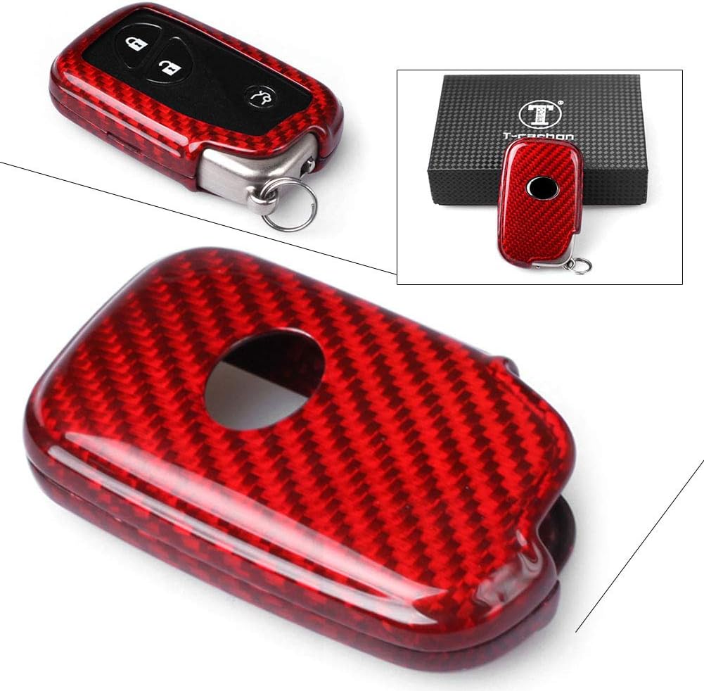 GZYF Carbon Fiber Remote Key Cover Case Fits Lexus RX450 350 LX570 GS460 Keys, Red