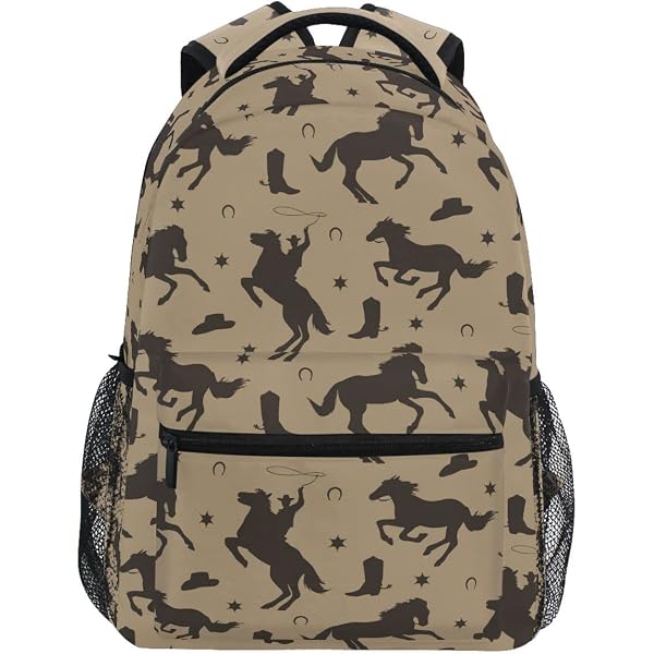 JHKKU Kids Western Cowboy Backpack – Lightweight, Waterproof, Reflective Strip, For School & Travel