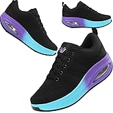 Roltte Walking Shoes for Women Air Cushion Nurse Slip Resistant Work Sock Sneakers Food Service Platform Comfortable Weight Light