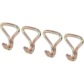 MECCANIXITY Ratchet Double J Strap Hook Load 4409 Lbs Zinc Color for 2" Tie Down Strap Webbing Car Truck Trailer Pack of 4