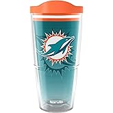 Tervis NFL Miami Dolphins - Forever Fan Made in USA Double Walled Insulated Tumbler Travel Cup Keeps Drinks Cold & Hot, 24oz, Classic