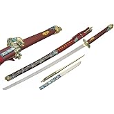 40" Red Sky Warrior Samurai Sword with Side Knife and Sheath