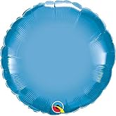 Qualatex 89541 Round - Chrome Blue Foil Mylar Party Balloon, 18'', Chrome Blue, Pack of 1
