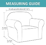 Teynewer Thick Velvet Sofa Cover 1 Seater Blue High Stretch Non-Slip Protector view 4