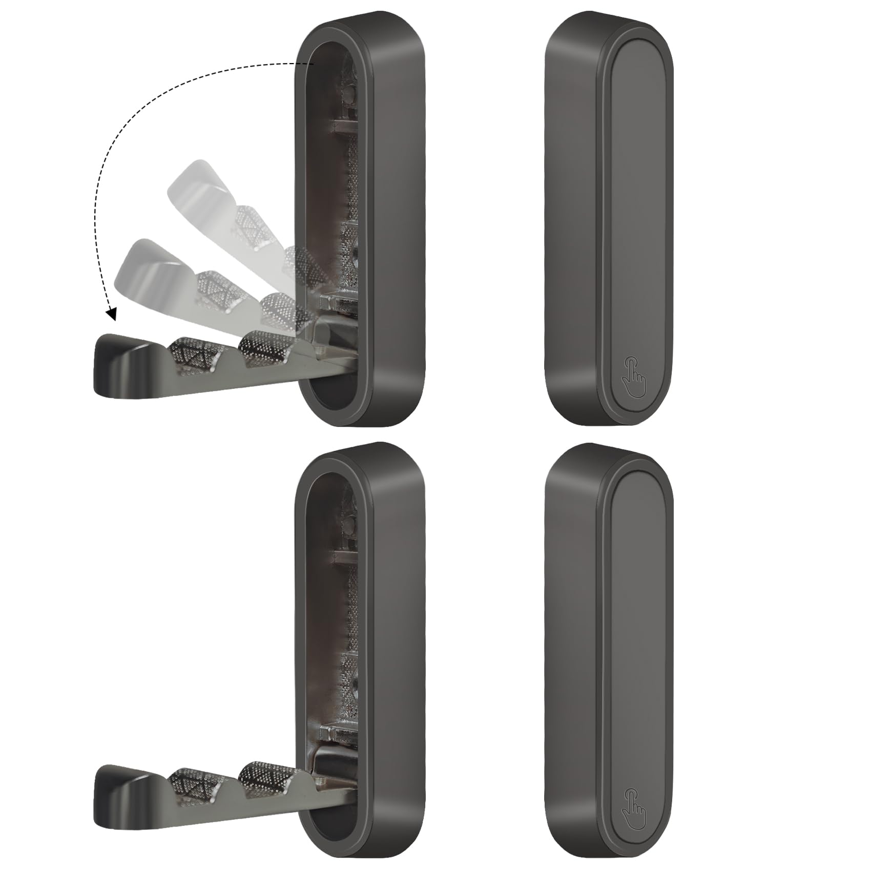 Photo 1 of HNCSGJMY 4PCS Folding Coat Hooks, Flip Down Hook, Foldable Gold Hook Wall, Heavy Duty Invisible Folding Hooks for Hanging Coats, Bags, Hats, Cooking Utensil, Bathrobes, Keys (Black)