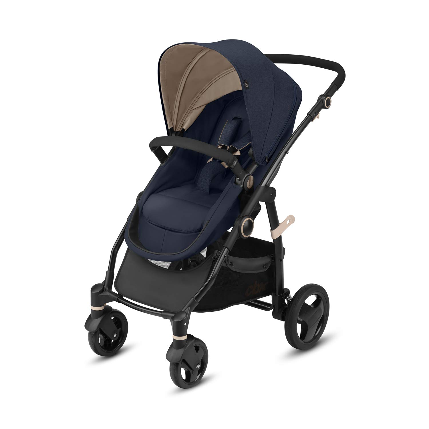 cbx 2-in-1 Kombikinderwagen Leotie Flex mit wendbarem Komfortsitz/Kinderwagenaufsatz, Inkl. Regenverdeck, Ab Geburt bis 15 kg, Jeansy Blue