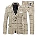Men's 3-Piece Suit Plaid Slim Fit One Button Single-breasted Wedding Blazer
