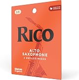 D'Addario Rico Alto Sax Reeds 3.5 Strength, 3-Pack for Beginners