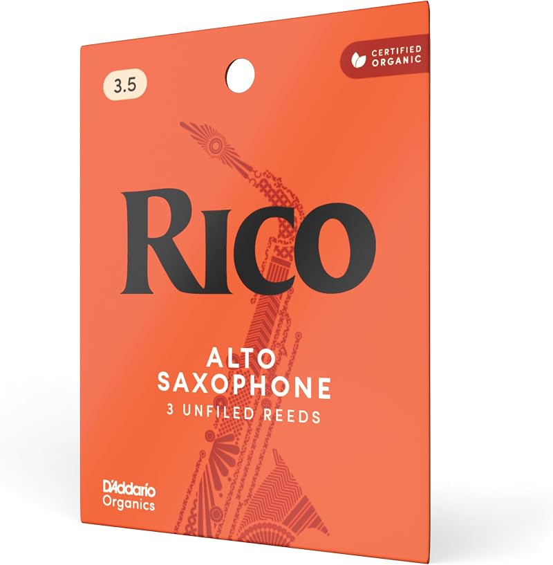 D'Addario Rico Alto Sax Reeds 3.5 Strength, 3-Pack for Beginners