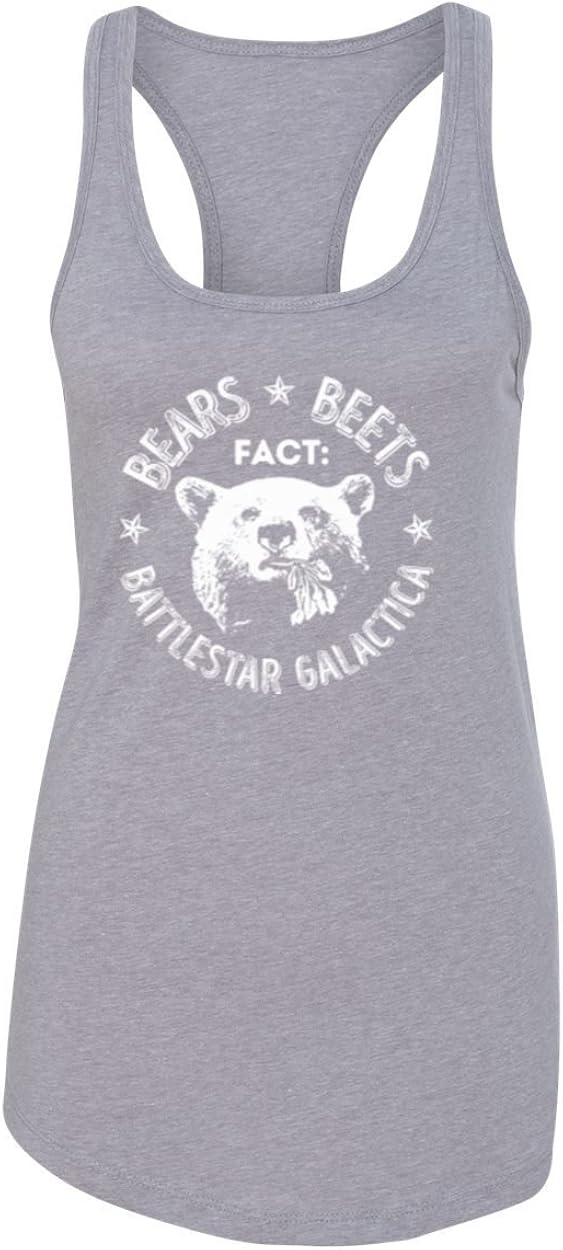 Office | Fact Bears Beets Battlestar Quote | Womens Pop Culture Jersey Racerback Tank Top