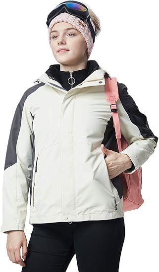 Amazon Camii Mia レディース 3イン1 マウンテンウィンドブレーカー 防水 フリース スノー コート 雨 冬 暖かい スキージャケット コート ジャケット 通販