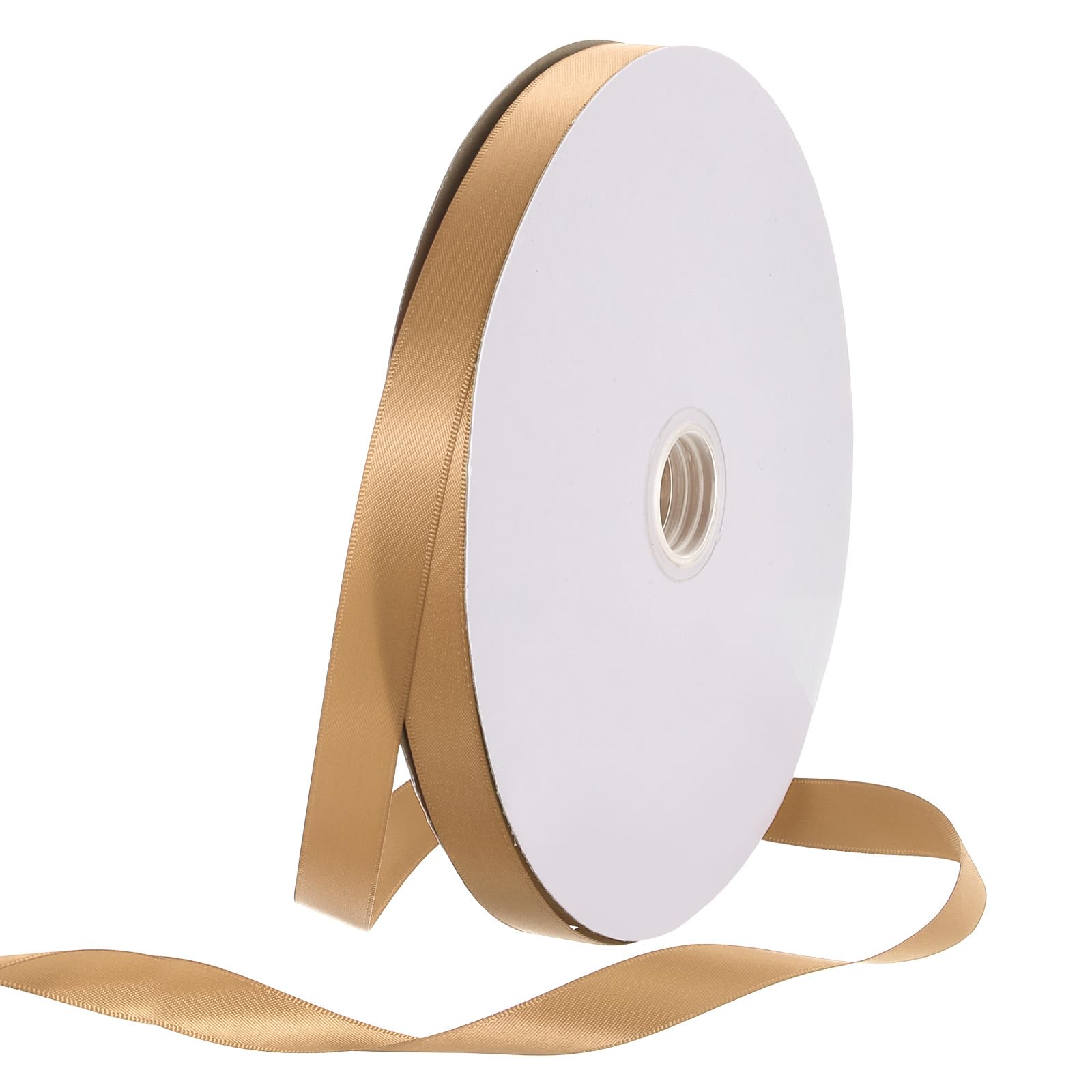 Rebower 15mm Satin Ribbon 46m Thick Double Face Grosgrain Silk Ribbon, [for Gift Wrapping, Hair Bows, Wedding, Cake, Flower] - 50 Yard/150ft/ Dark Yellow