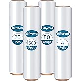 Hiflycord Stretch Wrap Film 20 Inch x 1500FT, 80 Gauge Industrial Strength Pallet Wrap - Heavy Duty Moving & Shipping Film (4