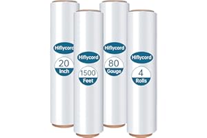 Stretch Film, Stretch Wrap Industrial Strength 20" x 1500ft, Shrink Wrap Packing Moving Suppliers 80 Gauge Plastic Wrap for P
