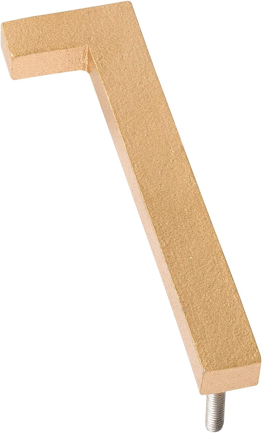 Address Signs - Montague Metal Products MHN-06-F-GD1-1 Solid Brushed Aluminum Modern Floating Address House Numbers, 6