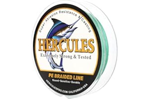 HERCULES Cost-Effective Super Cast 8 Strands Braided Fishing Line 10LB to 300LB Test for Salt-Water,109/328/547/1094 Yards(100M/300M/500M/1000M),Diam.#0.12MM-1.2MM,Hi-Grade Performance,Variety Colors