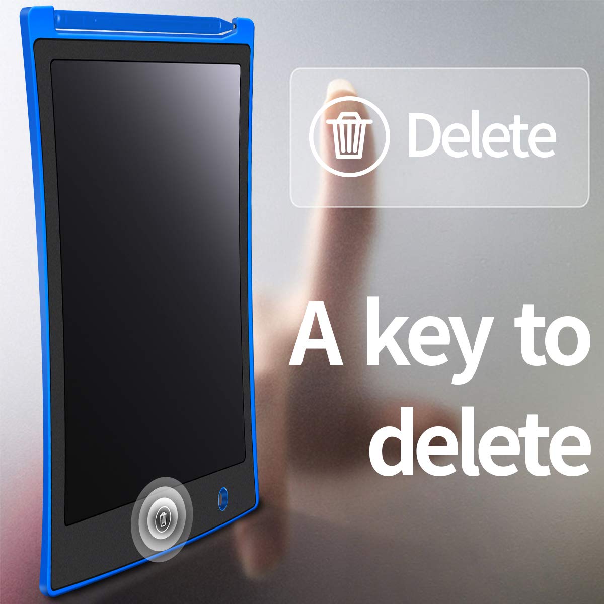 MYMAHDI LCD Writing Tablet, 8.5 inch Doodle Board, Electronic Drawing & Writing Board, with Smart Writing Stylus for Kids Gifts, School,Office, Fridge or Family Memo, Blue