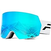VEWOE Ski Goggles for Men Women,Frameless UV Protection OTG Anti-fog Snowboard Snow Skating Goggles