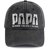 Papa Veteran The Myth The Legend Hat for Men Dad Grandpa, Funny Adjustable Cotton Embroiered Baseball Cap