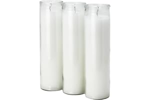 Estrella Blanca 7-Day White Candles – 3-Pack of Unscented Devotional Candles in Clear Glass Jars, Long-Lasting Burn for Vigils, Memorials, Meditation, Home Decor & Everyday Use