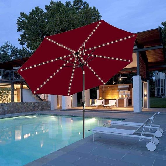 Patio Lights 104 Led Solar Battery Garden Patio Umbrella Sun Shade Beach Lamp 8 Strut Lights Garden Patio Zelda Symphony Jp