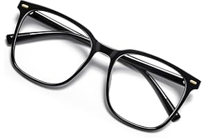 MACJERO Oversized Square Blue Light Blocking Glasses for Women Men, Anti-Fatigue Computer Monitor Gaming Glasses Reduce Eye Strain(Black)