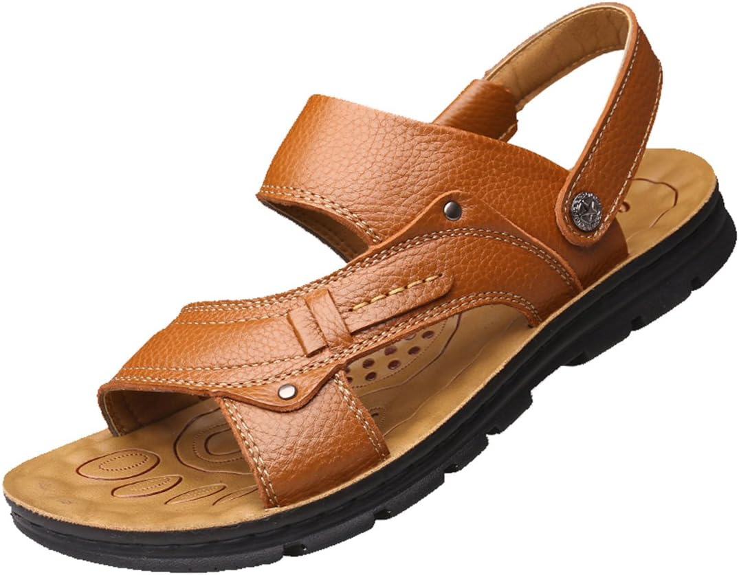 Respeedime Men's Sandals Summer Leather Casual Shoes Slip - Resistant Slippers