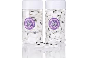 GEORLD 6.9 Ounce Halloween Eyeballs Sprinkles 2 Bottle Candy Edible Eyeballs Eyes Cake Cupcake Toppers Cookie Dessert Decorations,Two Size Mixed