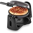 DASH Flip Belgian Waffle Maker With Non-Stick Coating for Individual 1" Thick Waffles – Graphite