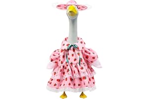 GLMFAN Porch Goose Outfits Clothes, Spring Summer Porch Goose Outfit Costume for 23 Inch Cement Geese Statue, Cute Geese Acce