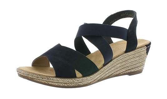 Rieker 62412 Damen Keilsandalen,Sandalette,Keilabsatz,Sommerschuh,bequem