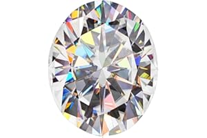 ROY ROSE JEWELRY Star Fire Moissanite Loose Stone Oval Cut Moissanite Loose Gemstones D/VVS1 Clarity for Pendant, Ring, Stud Earring - Jewelry Making 0.10ct-10ct with Certificate of Authenticity