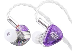 Linsoul Kiwi Ears Orchestra Lite Performance Custom 8BA in-Ear Monitor IEM with Detachable 4-core 7N Oxygen-Free Copper OFC Cable, Handcrafts Faceplate for Audiophile Studio Musician (Purple)