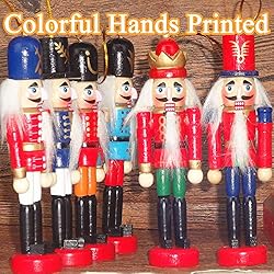 Jolik 6 PCS Nutcracker Ornament Set Wooden