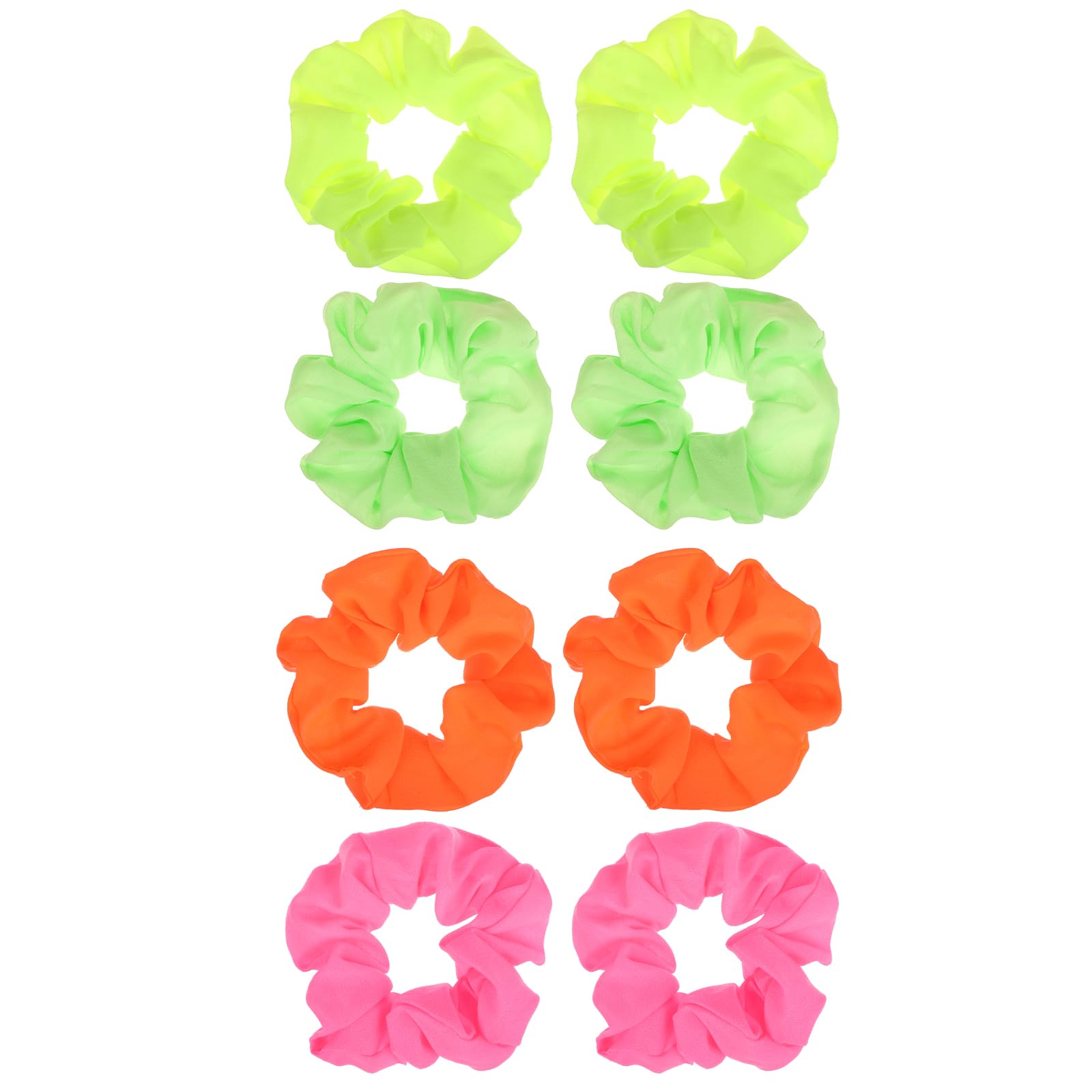 8 Pcs Neon Scrunchies for Hair Elastic Ponytail Hair Ties 80s Soft Hair Scrunchy Solid Colors Thick Bands Hair Accessories for Women Girls Festival Christmas Halloween Party
