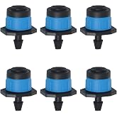 Lxcom Lighting 100pcs Adjustable Irrigation Drippers 1/4 Inch 360 Degree Full Circle Pattern Drip Emitters Water Flow Irrigation Drippers Sprinkler Drip Parts Drip Irrigation for Garden (Blue)