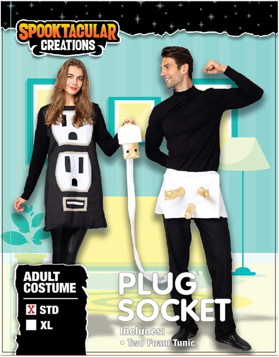 Spooktacular Creations USB/Light Plug and Socket Couple Set Halloween Costume for Adult: Clothing