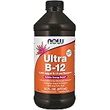 NOW Supplements, Ultra B-12, Liquid, 800 mcg Folic Acid, Cellular Energy Production*, 16-Ounce