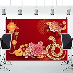 AOFOTO 5x3ft Happy Chinese New Year Banner Backdrop