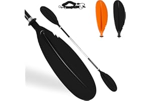 VEITHI Kayak Paddle,88in 2 Parts Boat Oars Kayak Paddles,Heavy Duty Aluminum Alloy Shaft Float Lightweight Detachable Adjustable Fishing Kayak Paddle for Adults for Adults with Paddle Leash(2 Color)