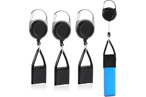 EXEXIUO 4 Pcs Retractable Lighter Leash Keychain, Lighter Holder with Clip, Retractable Belt Anti-Lost Cover compatible With BIC Lighters for Fishing, Hiking, House Supplies(Black)